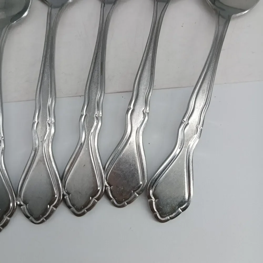 7X Spoons Washington Forge SPRING MEADOW Stainless Flatware Table TEASPOONS